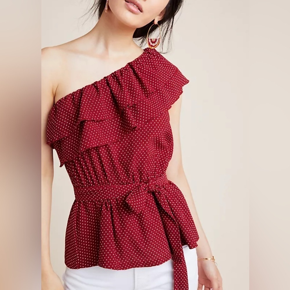 MAEVE - Rita Ruffled One-Shoulder Top